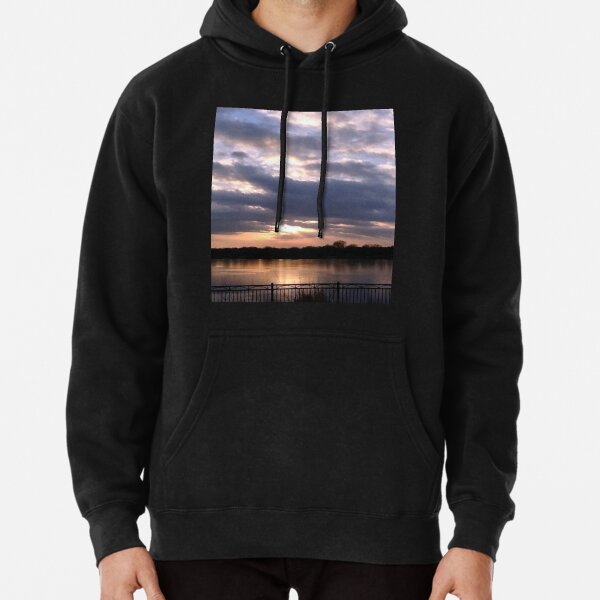Sunset Piercing Clouds Over Lake Hiawatha  Pullover Hoodie RB0301 product Offical jinjer Merch