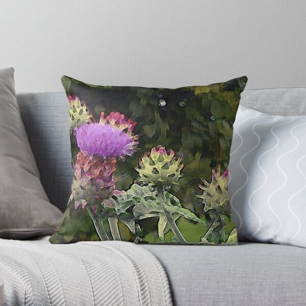 Artichoke Flower Painting Throw Pillow RB0301 product Offical jinjer Merch