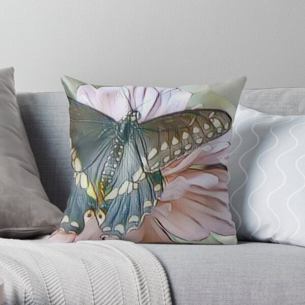 Black Swallowtail Butterfly Drawn Lightly Throw Pillow RB0301 product Offical jinjer Merch