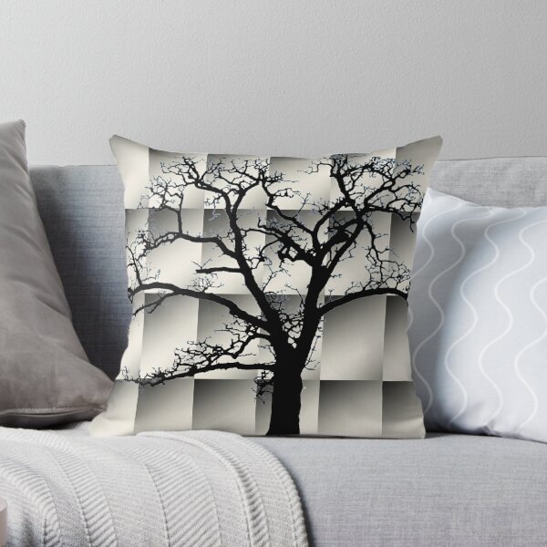 Leafless Oak on Gradient Pattern Throw Pillow RB0301 product Offical jinjer Merch