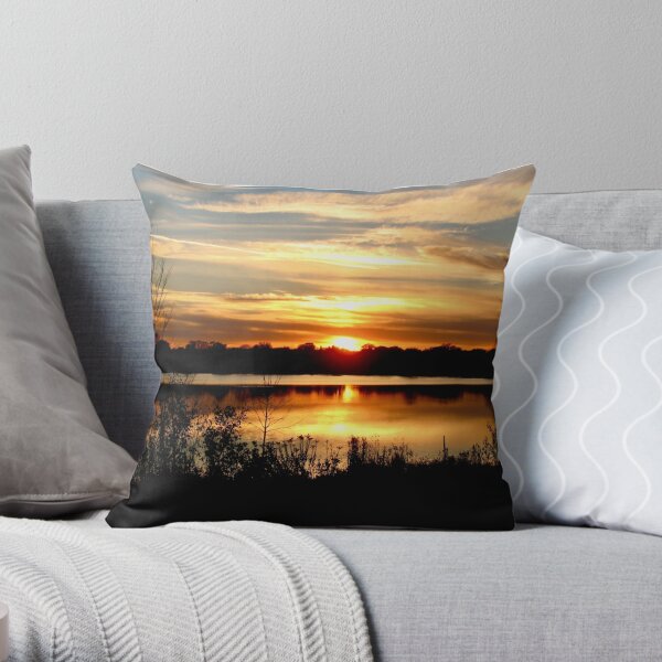 Serene Sunset over Lake Hiawatha  Throw Pillow RB0301 product Offical jinjer Merch