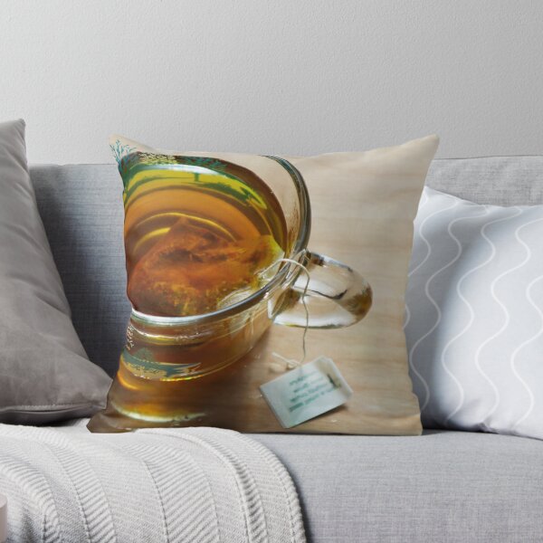 Steeping Tea in a Glass Mug Throw Pillow RB0301 product Offical jinjer Merch