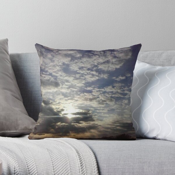 Setting Sun Illuminating Clouds Over Lake Hiawatha  Throw Pillow RB0301 product Offical jinjer Merch