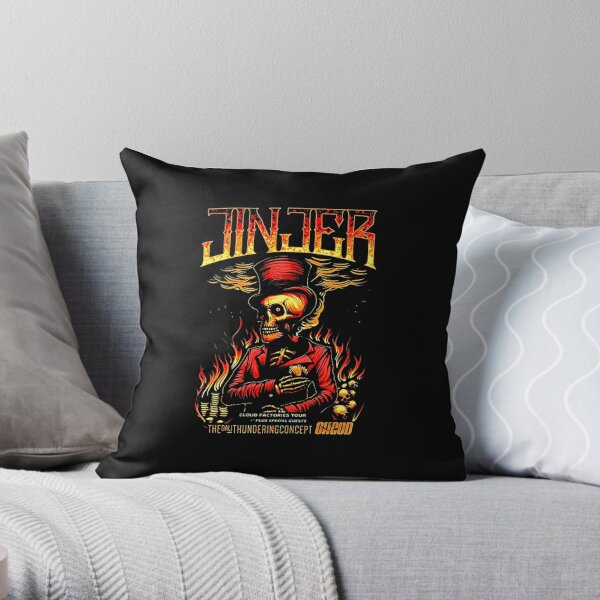 fire membra skull 3  jinjer high best sell Tshirt trending  Throw Pillow RB0301 product Offical jinjer Merch