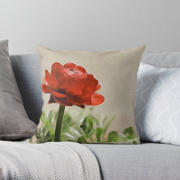 Glorious Red Ranunculus Throw Pillow RB0301 product Offical jinjer Merch