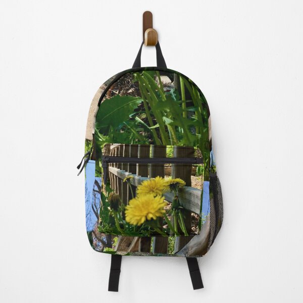 Dandelion Growing by a Wooden Fence Backpack RB0301 product Offical jinjer Merch