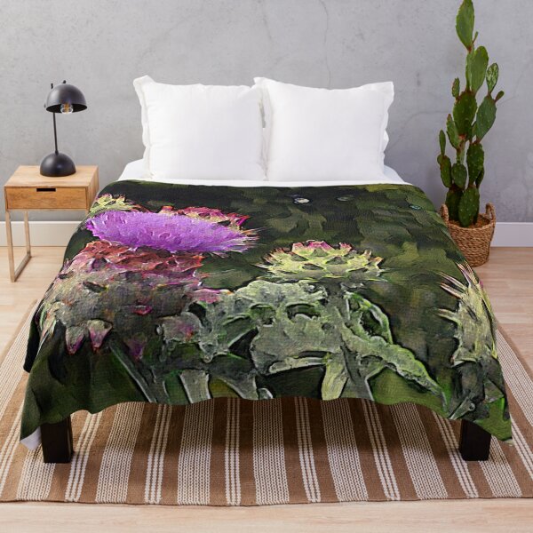 Artichoke Flower Painting Throw Blanket RB0301 product Offical jinjer Merch