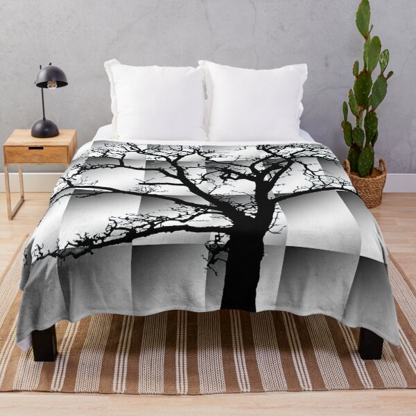 Leafless Oak on Gradient Pattern Throw Blanket RB0301 product Offical jinjer Merch