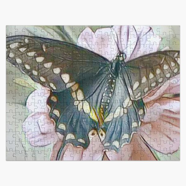 Black Swallowtail Butterfly Drawn Lightly Jigsaw Puzzle RB0301 product Offical jinjer Merch