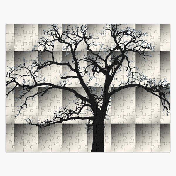 Leafless Oak on Gradient Pattern Jigsaw Puzzle RB0301 product Offical jinjer Merch