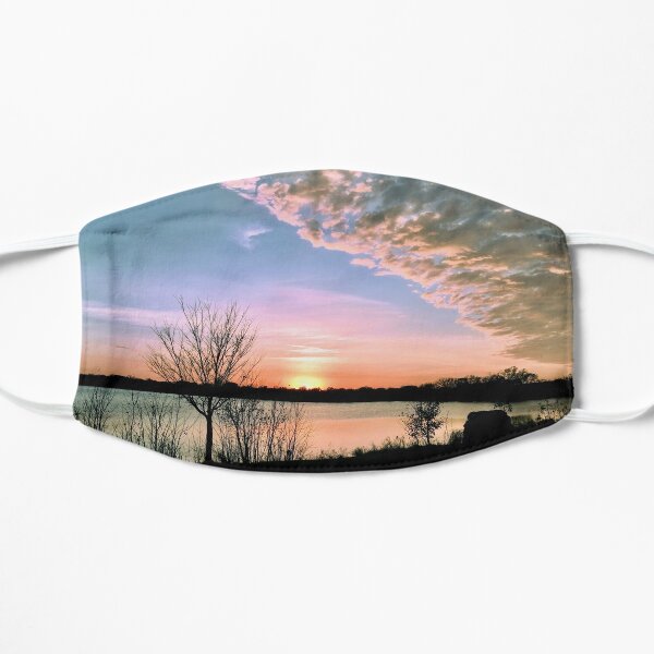 Clearing Cloud Front at Sunset Over Lake Flat Mask RB0301 product Offical jinjer Merch